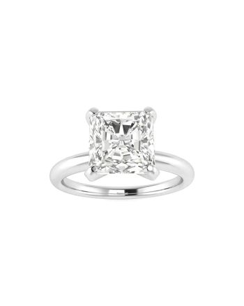 Solitaire Radiant Cut Diamond Engagement Ring 3.02 Carat 14K White Gold GIA Certified