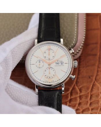 PORTOFINO CHRONOGRAPH MULTI-FUNCTION IW391022 ZF FACTORY WHITE DIAL WITH ROSE GOLD MARKERS