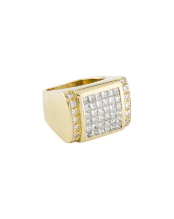 Princess Cut Diamond Ring 18K Yellow Gold